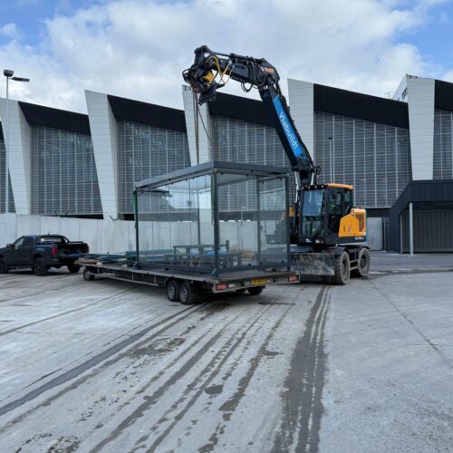 Rookoverkapping Myla 172 Rookabri 4x2m op airport Brussel